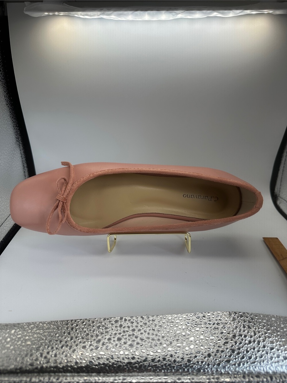 Women's Pink Ballet Flat with Bow Accent